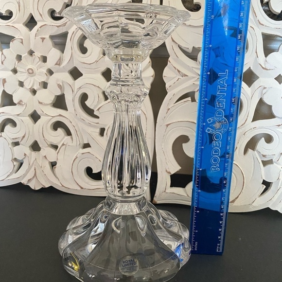 Royal Limited 24% Full Lead Crystal 10” Candlestick Holder From Czech Republic. - Picture 3 of 10
